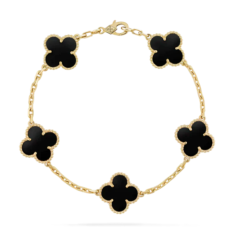Golden Black Luxe | Stapelbare Armbånd Sæt