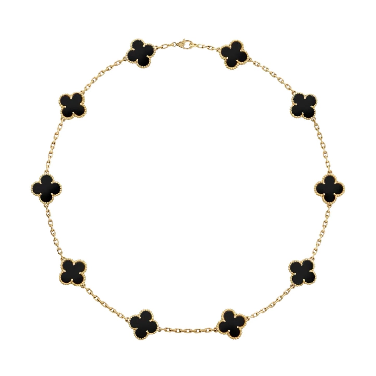 "Golden Black Luxe | Clover Halskæde"