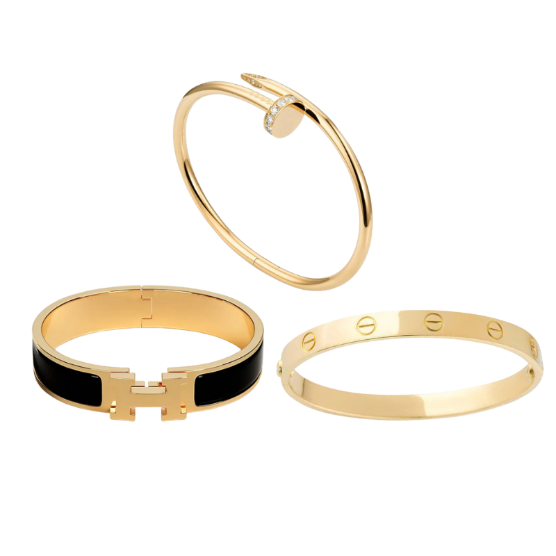 Golden Liona Parisian | Stapelbare Armbånd Sæt