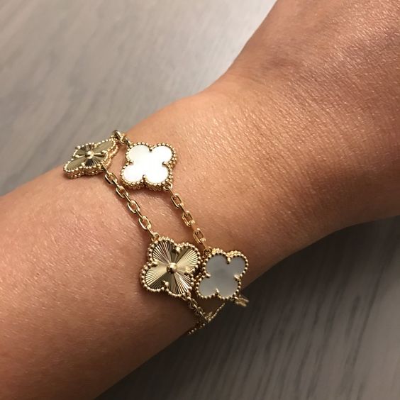 Golden White | Kløver Armbånd