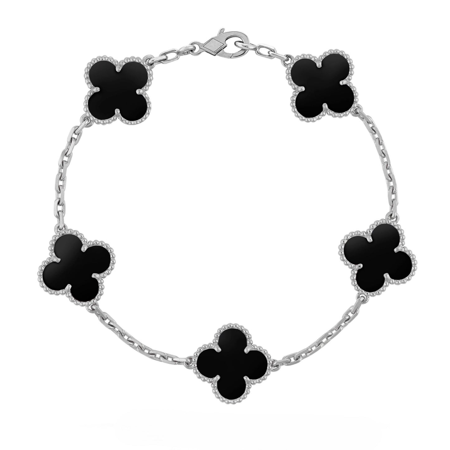 Silver Black | Kløver Armbånd