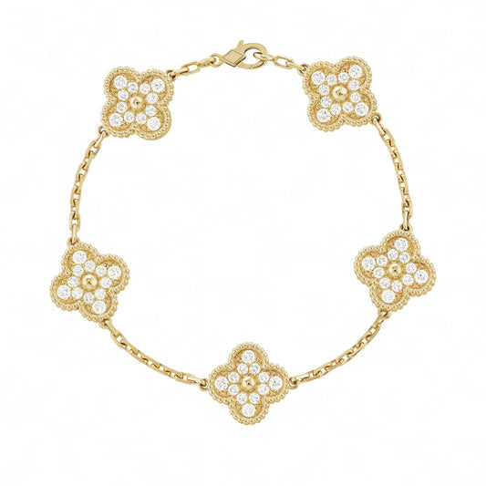 Golden | Kløver Diamant Armbånd