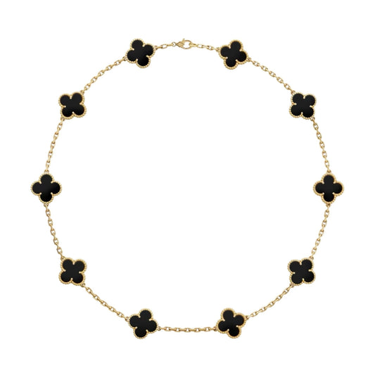 "Golden Black Luxe | Clover Halskæde"