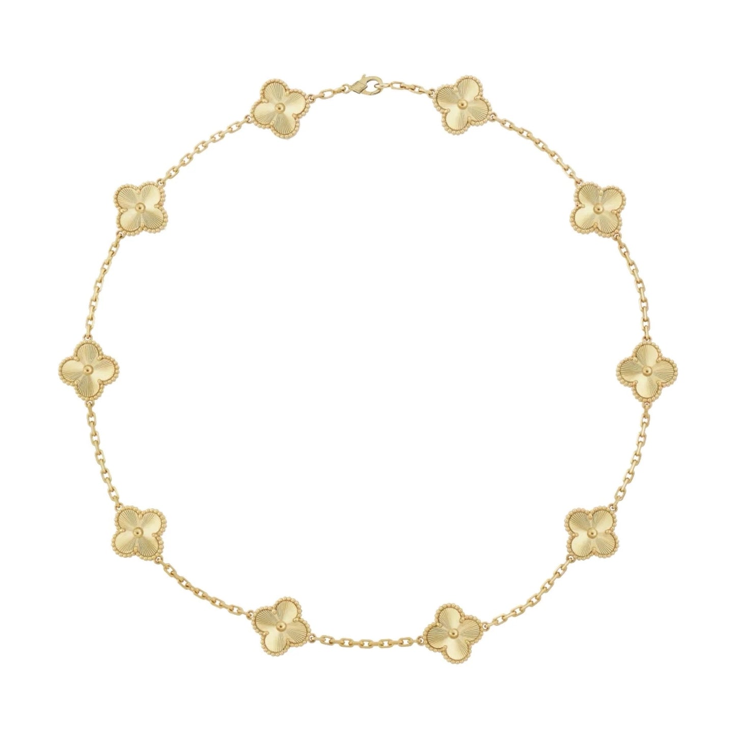 Golden Guilloché Luxe | Kløverhalskæde