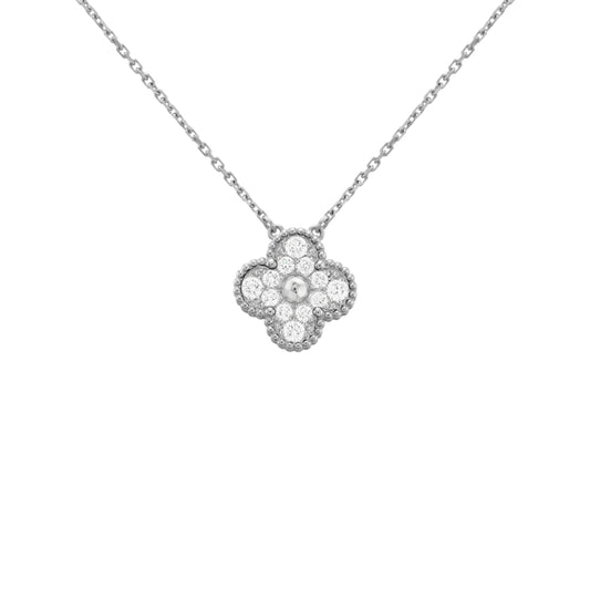 Silver | Clover Diamond Necklace