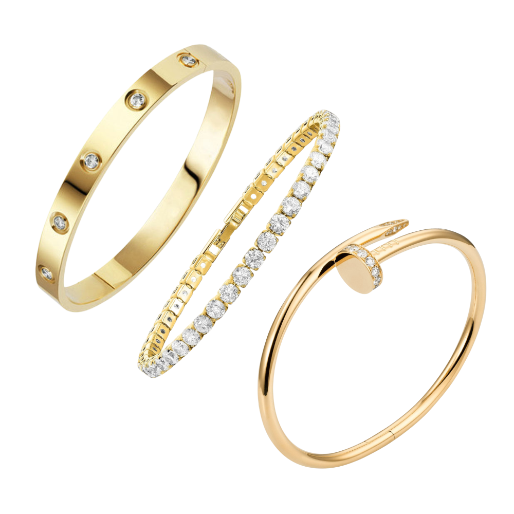 Golden Diamond | Stapelbare Armbånd sæt