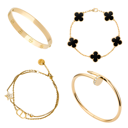 Golden Black Luxe | Stapelbare Armbånd Sæt